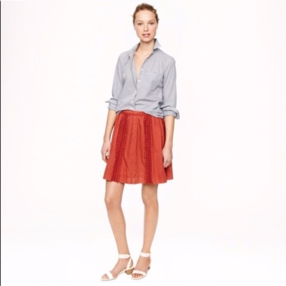 J. Crew Women’s Red Swiss Dot Pompom A-Line Mini Skirt Size 8‎ - Picture 1 of 8